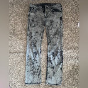Men’s True Religion Jeans Size 33 Black and Gray Tye Dye